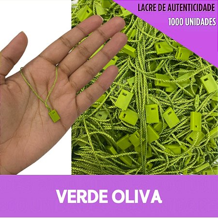 1000 Lacre de Autenticidade Inviolável - 18cm - P/Tag Cor:VERDE-OLIVA-254