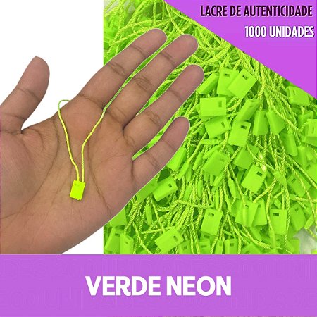 1000 Lacre de Autenticidade Inviolável - 18cm - P/Tag Cor:VERDE-NEON-02