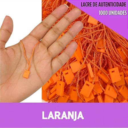 1000 Lacre de Autenticidade Inviolável - 18cm - P/Tag Cor:LARANJA-523