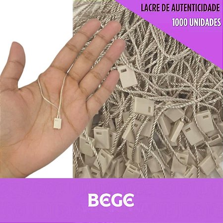 1000 Lacre de Autenticidade Inviolável - 18cm - P/Tag Cor:BEGE-297