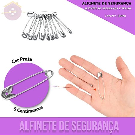 Alfinete De Segurança e Fralda - Prata - Blister C/50 Unid. TAM:Nº4 (5cm)
