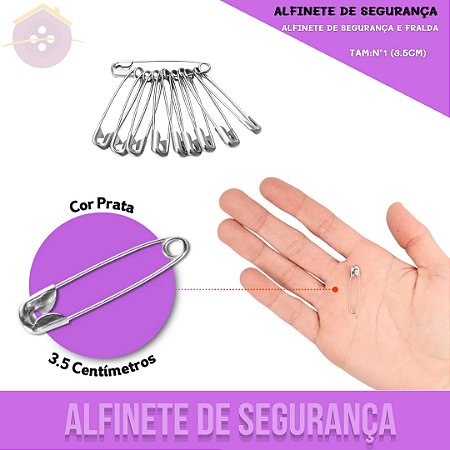 Alfinete De Segurança e Fralda - Prata - Blister C/100 Unid. TAM:Nº1 (3.5cm)