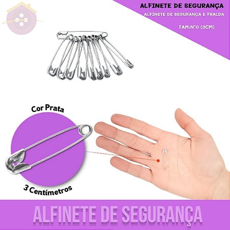 Alfinete De Segurança e Fralda - Prata - Blister C/100 Unid. TAM:Nº0 (3cm)