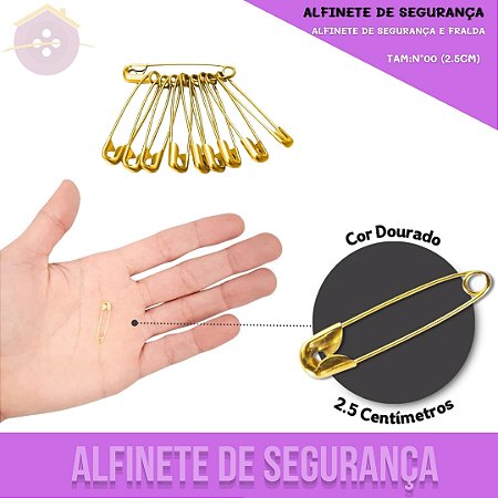 Alfinete De Segurança e Fralda - Ouro - Blister C/100 Unid. TAM:Nº00 (2.5cm)
