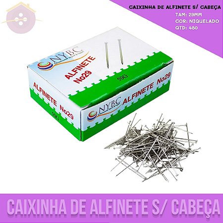 Alfinete Sem Cabeça - 29MM - Caixinha C/50gr