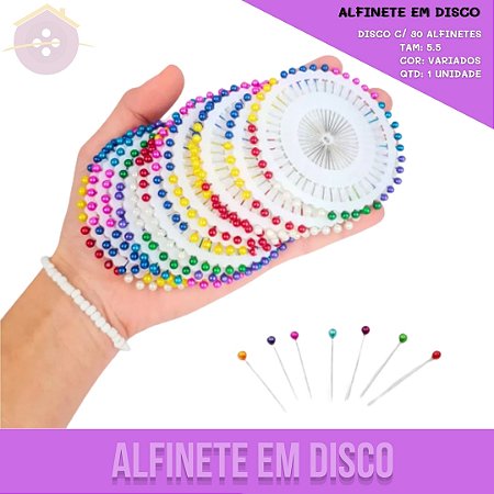 Alfinete Em Disco  - Disco C/30 Alfinetes Tam: 5.5cm
