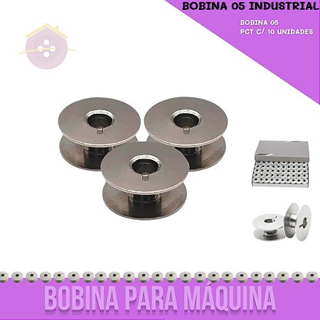 Bobina Alta P/Máquina De Costura Industrial 05 -  Pct C/ 10 Unidades