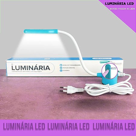 Luminária Touch 15 Led's Haste Bivolt Máquina De Costura