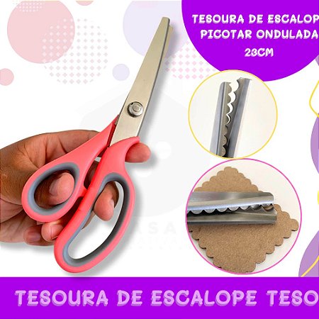 Tesoura de Corte Escalope  P/ Artesanato | Costura | Scrapbook | DIY