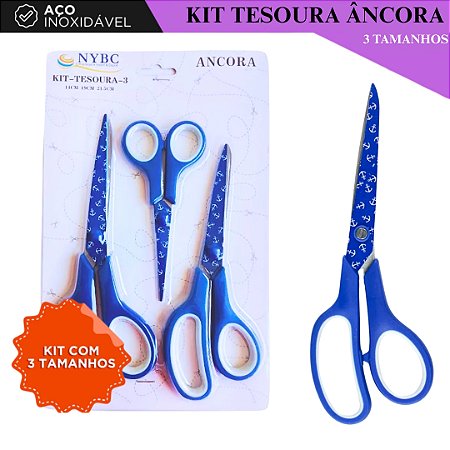Kit C/ 3 Tesouras Decoradas Para Costura e Artesanato - Ancora
