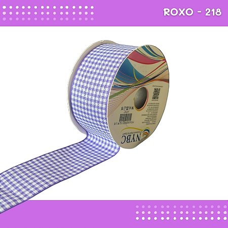 Fita Xadrez N°9 - 38mm - Rolo c/10 Mts Laços Junina Natalina COR:ROXO-218