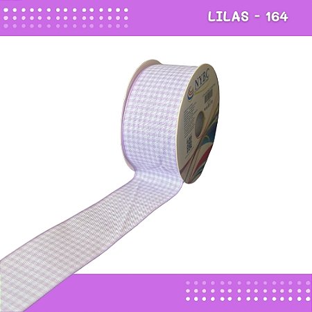 Fita Xadrez N°9 - 38mm - Rolo c/10 Mts Laços Junina Natalina COR:LILAS-164