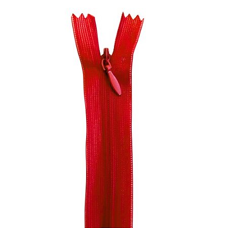 10 Zíper Invisível - 60Cm - Nº3 - COR:VERMELHO