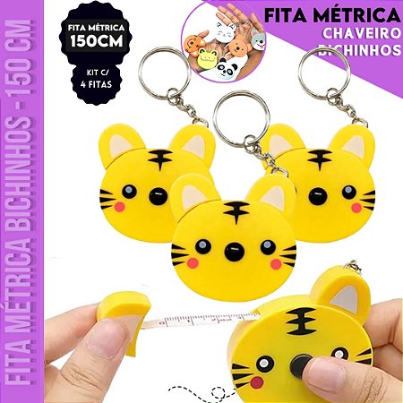 Kit 4 Fitas Métrica Tigre Trena - 150cm - Retrátil Costura Patchwork