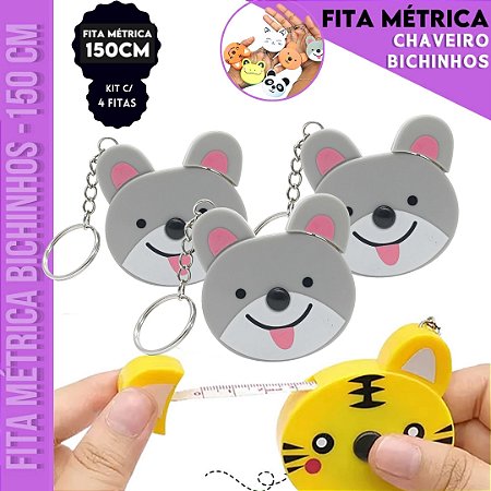 Kit 4 Fitas Métrica Cachorrinho Trena - 150cm - Retrátil Costura Patchwork