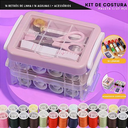 Kit De Costura Maletinha A - 25 Pçs + Maleta Organizadora