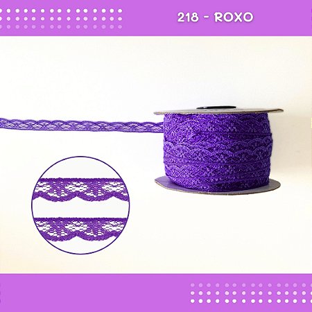 Renda De Poliamida R001 - 09mm - Rolo C/ 50 Mts Cor:Roxo-218