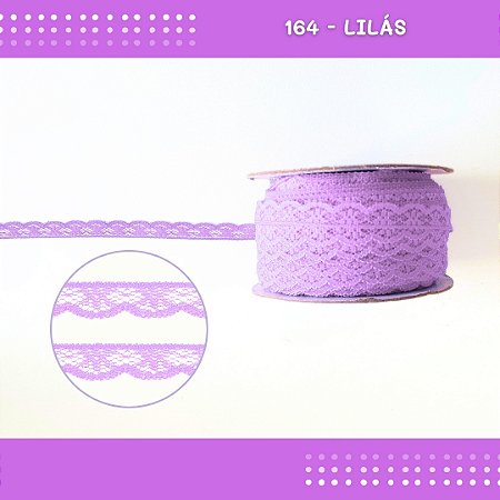 Renda De Poliamida R001 - 09mm - Rolo C/ 50 Mts Cor:Lilas-164