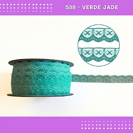 Renda De Poliamida R002 - 20mm - Rolo C/ 50 Mts Cor:Verde-Jade-539