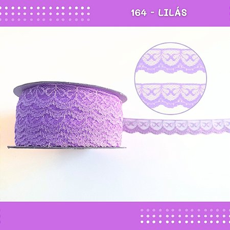 Renda De Poliamida R002 - 20mm - Rolo C/ 50 Mts Cor:Lilas-164