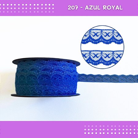Renda De Poliamida R002 - 20mm - Rolo C/ 50 Mts Cor:Azul-Royal-207