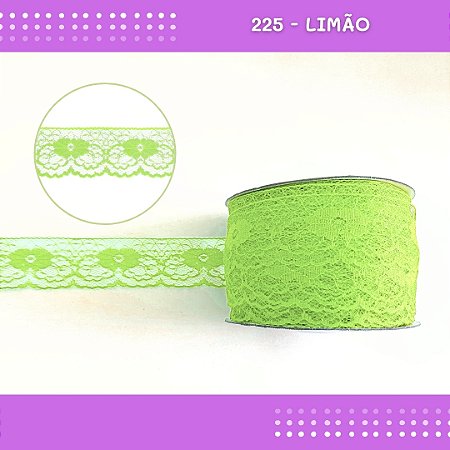 Renda De Poliamida R003 - 40mm - Rolo C/ 50 Mts Cor:Verde-Limao-225