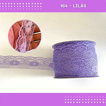 Renda De Poliamida R003 - 40mm - Rolo C/ 50 Mts Cor:Lilas-164
