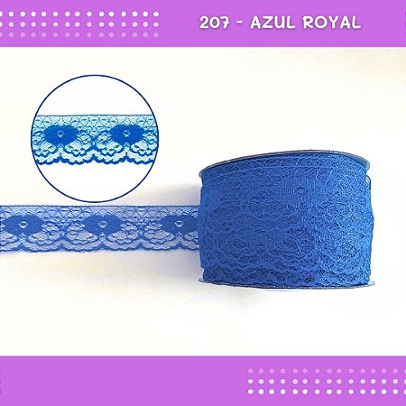 Renda De Poliamida R003 - 40mm - Rolo C/ 50 Mts Cor:Azul-Royal-207