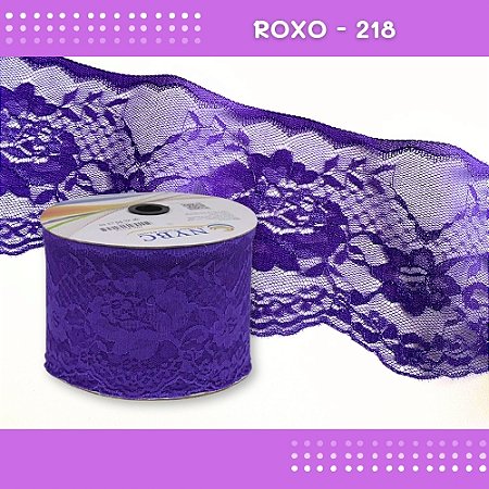 Renda De Poliamida R005 - 90mm - Rolo C/ 50 Mts - Cor:Roxo-218