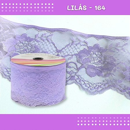 Renda De Poliamida R005 - 90mm - Rolo C/ 50 Mts - Cor:Lilas-164