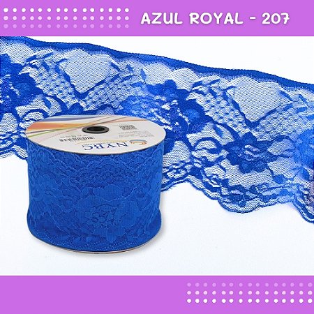 Renda De Poliamida R005 - 90mm - Rolo C/ 50 Mts - Cor:Azul-Royal-207