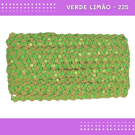 Fita Galão Passamanaria - 12mm - Ref:Galao-49 - Rolo C/20 Mts Cor:Verde-Limao-225