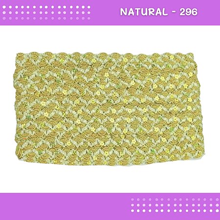 Fita Galão Passamanaria - 12mm - Ref:Galao-49 - Rolo C/20 Mts Cor:Natural-296