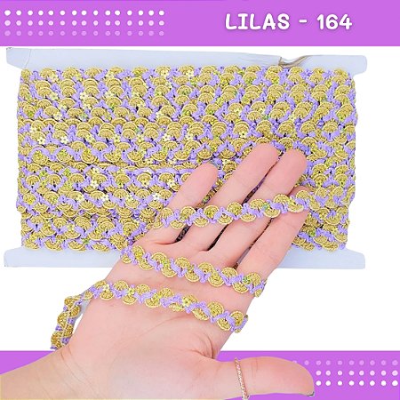 Fita Galão Passamanaria - 12mm - Ref:Galao-49 - Rolo C/20 Mts Cor:Lilas-164