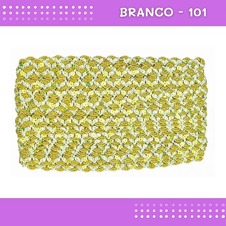 Fita Galão Passamanaria - 12mm - Ref:Galao-49 - Rolo C/20 Mts Cor:Branco-101