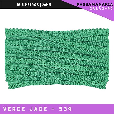 Fita Galão Passamanaria Galao-90 - 20mm - Rolo C/15,5 Mts Cor:Verde-Jade-539