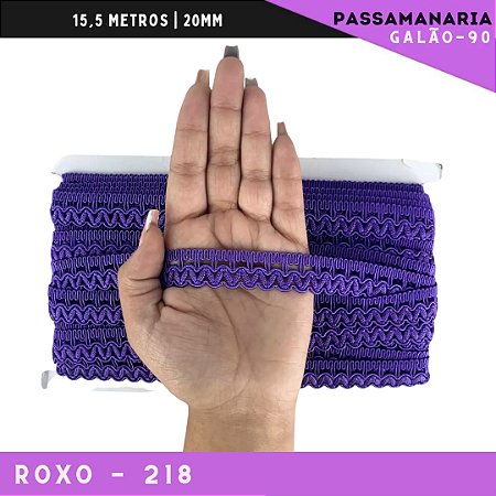Fita Galão Passamanaria Galao-90 - 20mm - Rolo C/15,5 Mts Cor:Roxo-218