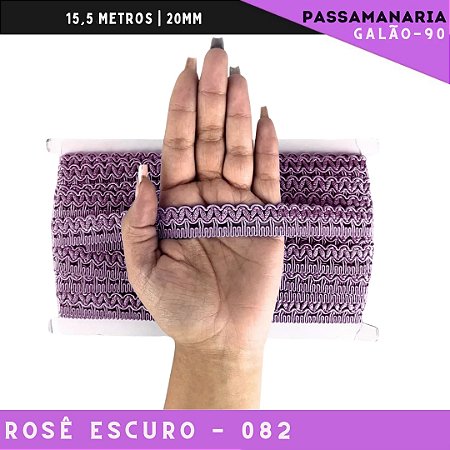 Fita Galão Passamanaria Galao-90 - 20mm - Rolo C/15,5 Mts Cor:Rose-Escuro-82