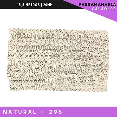 Fita Galão Passamanaria Galao-90 - 20mm - Rolo C/15,5 Mts Cor:Natural-296