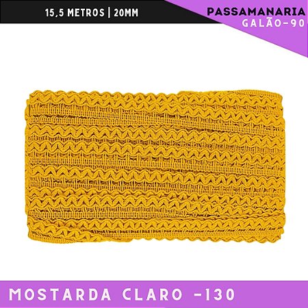 Fita Galão Passamanaria Galao-90 - 20mm - Rolo C/15,5 Mts Cor:Mostarda-130