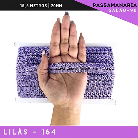 Fita Galão Passamanaria Galao-90 - 20mm - Rolo C/15,5 Mts Cor:Lilas-164