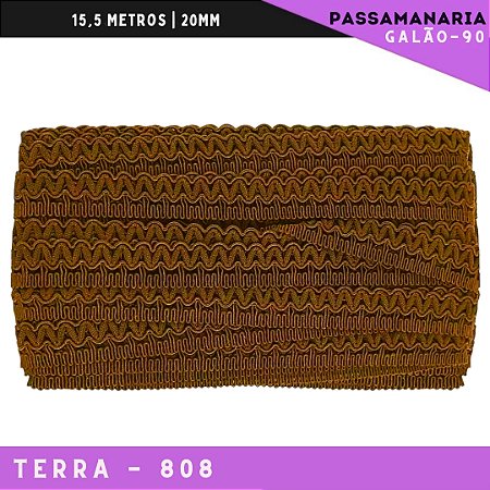 Fita Galão Passamanaria Galao-90 - 20mm - Rolo C/15,5 Mts Cor:Terra-808