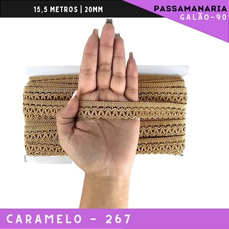 Fita Galão Passamanaria Galao-90 - 20mm - Rolo C/15,5 Mts Cor:Caramelo-267