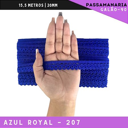 Fita Galão Passamanaria Galao-90 - 20mm - Rolo C/15,5 Mts Cor:Azul-Royal-207