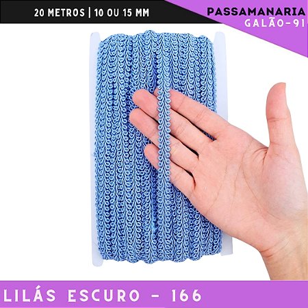 Fita Galão Passamanaria 10mm - Galao-91 - Rolo C/20 Mts Cor:Lilas Escuro-166