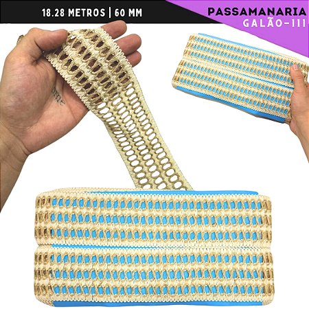Fita De Juta Passamanaria Galao-111 - Tam: 60mm - Rolo C/18.28 Mts Cor:Natural-296