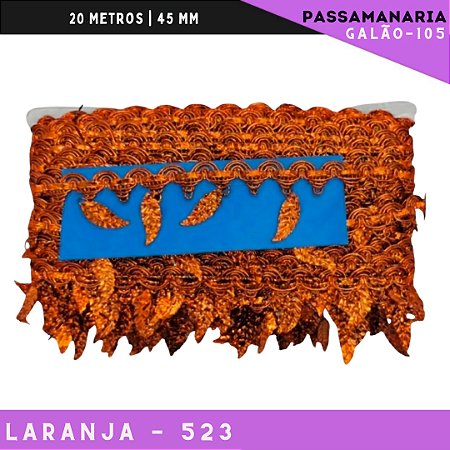 Fita Passamanaria Galao-105 Folhas - Tam: 45mm - Rolo C/20 Mts Cor:Laranja-523