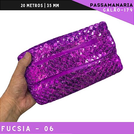 Fita Passamanaria Sereia Galao-179 - Tam: 35mm - Rolo C/20 Mts Cor:Fucsia-06