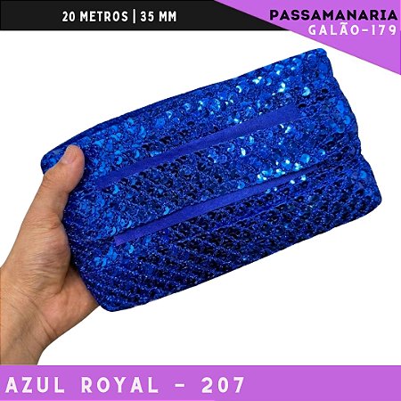 Fita Passamanaria Sereia Galao-179 - Tam: 35mm - Rolo C/20 Mts Cor:Azul-Royal-207