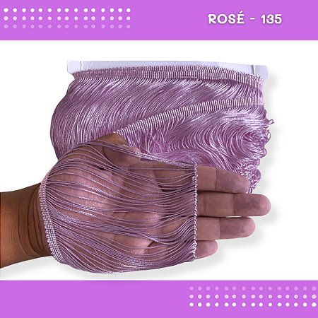 Franja De Tecido Acetinado - 15cm - Grade De Cores - Rolo C/10 Mts Cor:Rosê-135